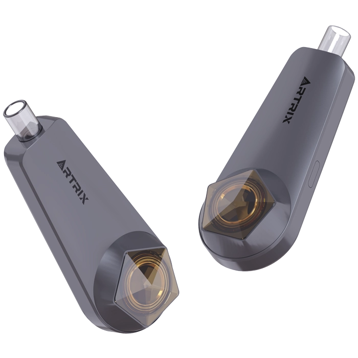 Artrix portable vape pen with large visible window and durable injection-molded body in original colors.