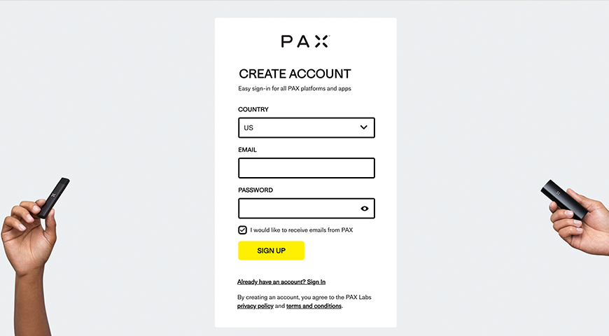Pax account register for smart pod