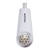 Artrix Dab Pen with simulated metal sprayed window cover and high-quality glass mouthpiece, featuring a textured finish.
