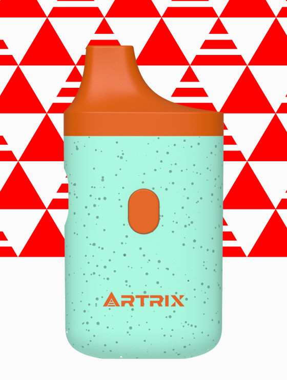 Artrix Retro 1+9 Program - Transparent 1mL disposable cannabis vape with button control, supporting ODM/OEM solutions. Offers 9 unique design options.