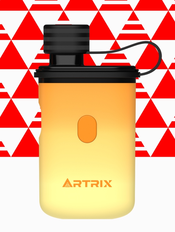 Artrix Retro 1+9 Program - Transparent 1mL disposable cannabis vape with button control, providing ODM/OEM solutions. 9 distinctive designs available.