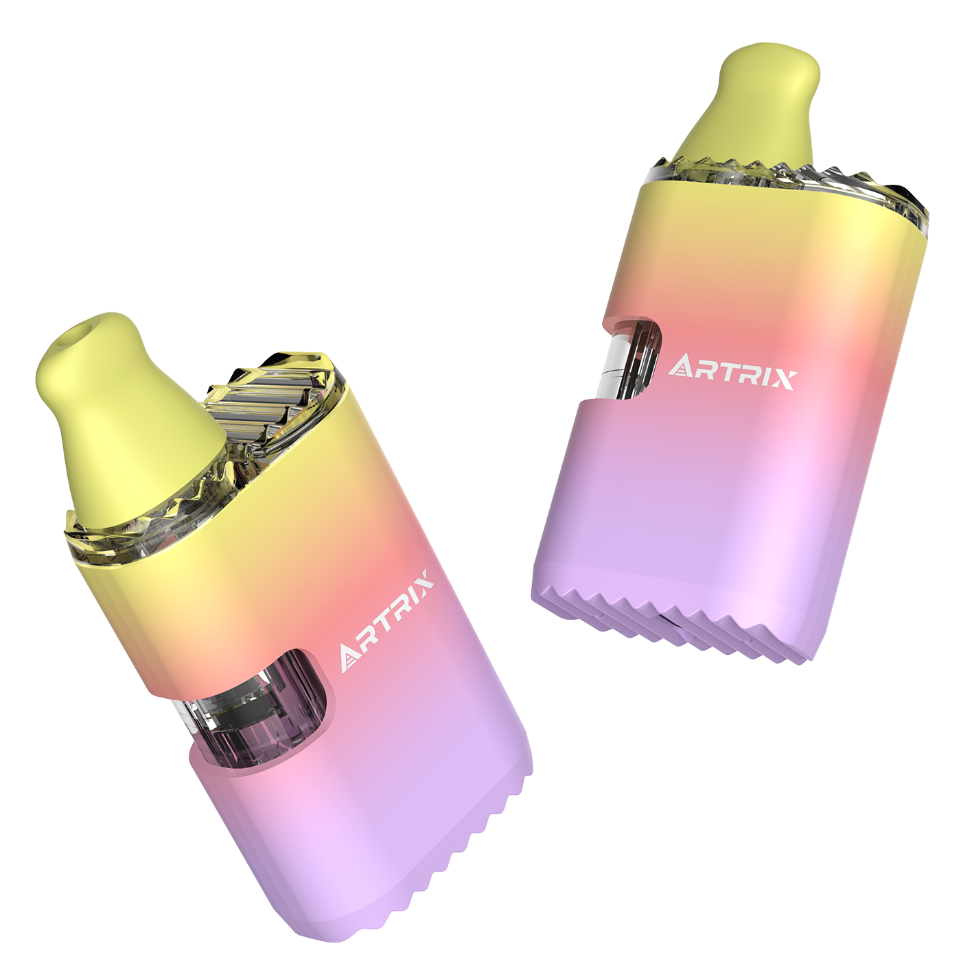 Artrix Wavvy Side Window Vape - Featuring a playful gradient and an enlarged side oil window, this vape captivates with its vibrant aesthetics and bursts of color.