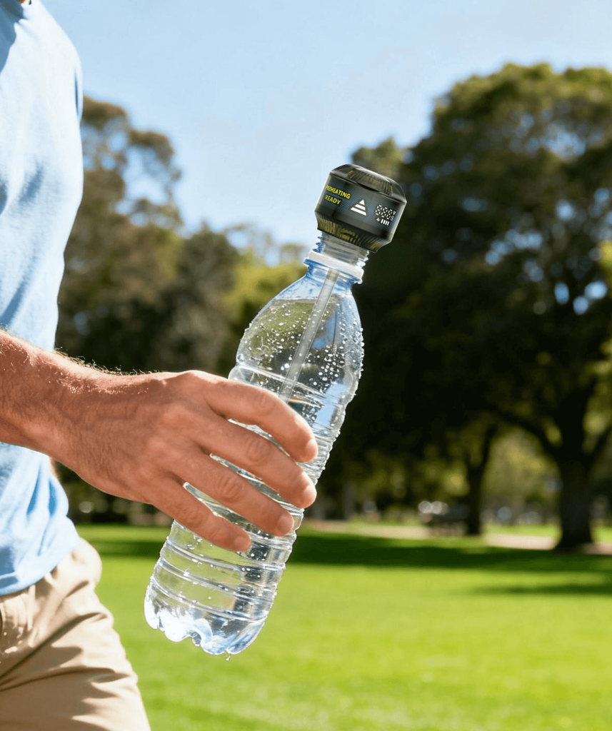 RigGo pocket-sized with bottled water setup