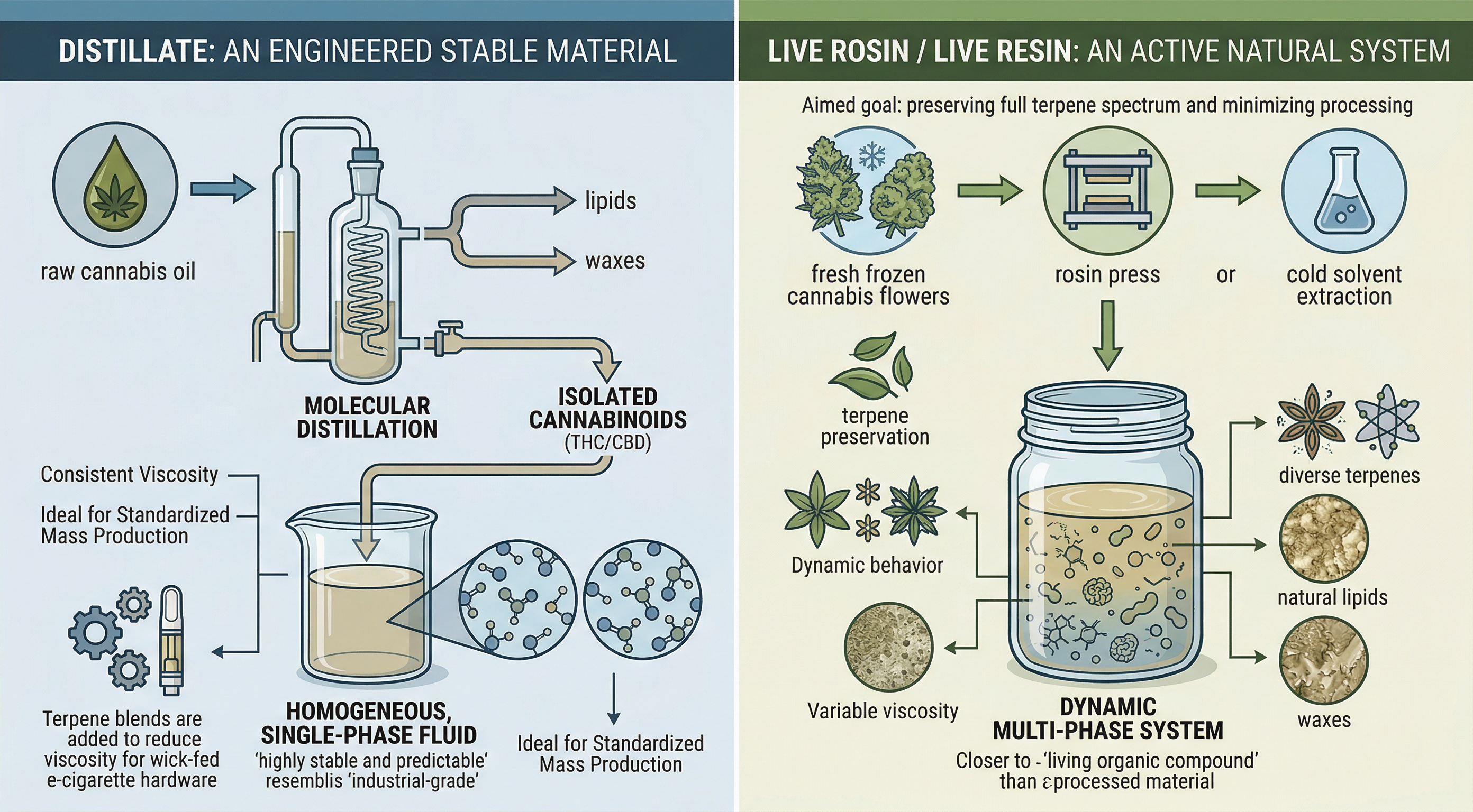 Distillate vs live rosin