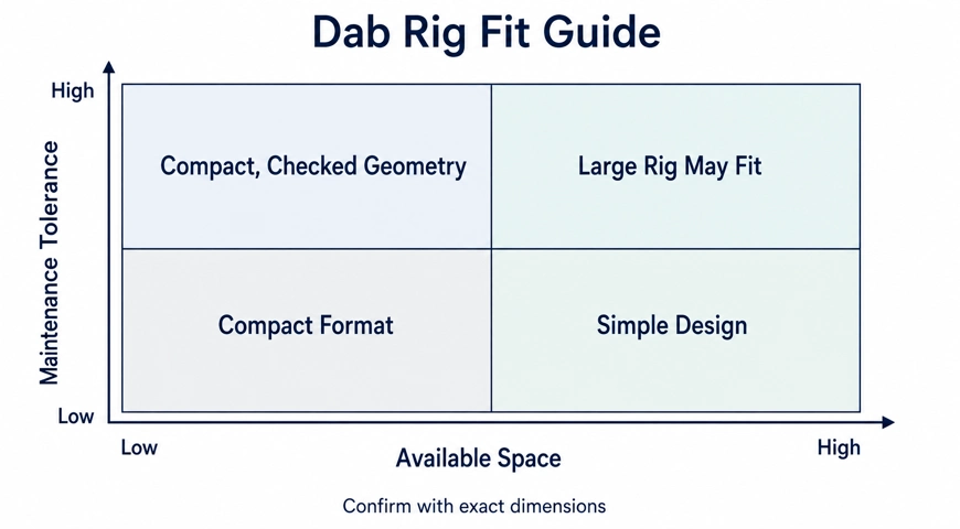 Four-quadrant guide maps available space and maintenance tolerance to possible dab rig formats.